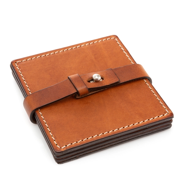 Leather Drink Coasters (4pk) - Leather Drink Coasters (4pk) - Image 0 of 3