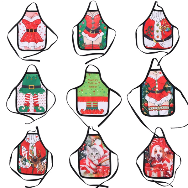 Non-woven Fabric Christmas Apron Wine Bottle Cover Set - Non-woven Fabric Christmas Apron Wine Bottle Cover Set - Image 3 of 3
