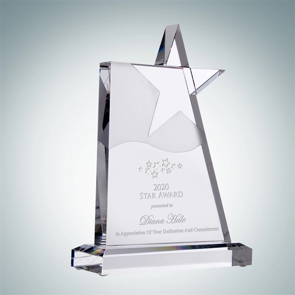 Custom Waving Star Crystal Award