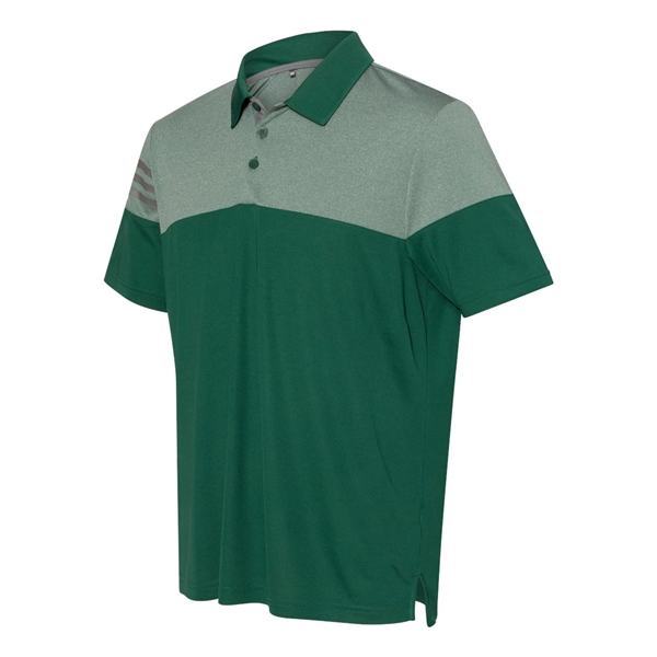 Adidas Heathered 3-Stripes Colorblocked Polo - Adidas Heathered 3-Stripes Colorblocked Polo - Image 27 of 31