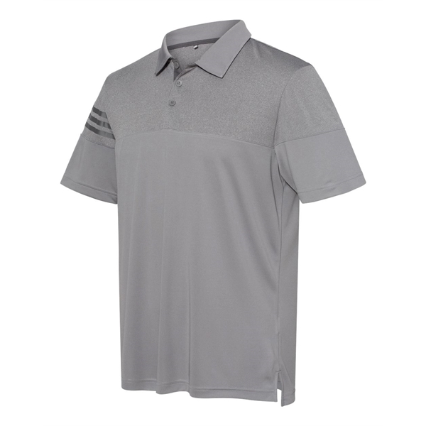 Adidas Heathered 3-Stripes Colorblocked Polo - Adidas Heathered 3-Stripes Colorblocked Polo - Image 29 of 31