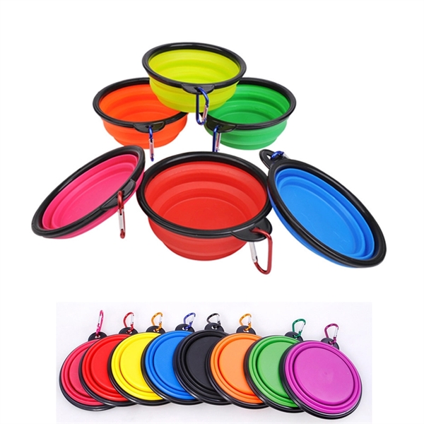 Collapsible Silicone Food Water Travel Bowl with Cliper - Collapsible Silicone Food Water Travel Bowl with Cliper - Image 0 of 1