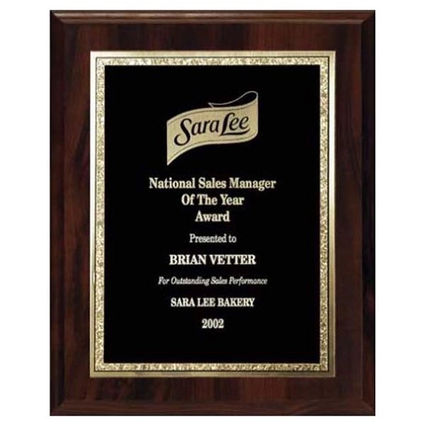 Florentine Gold Edge Plate on Walnut Board