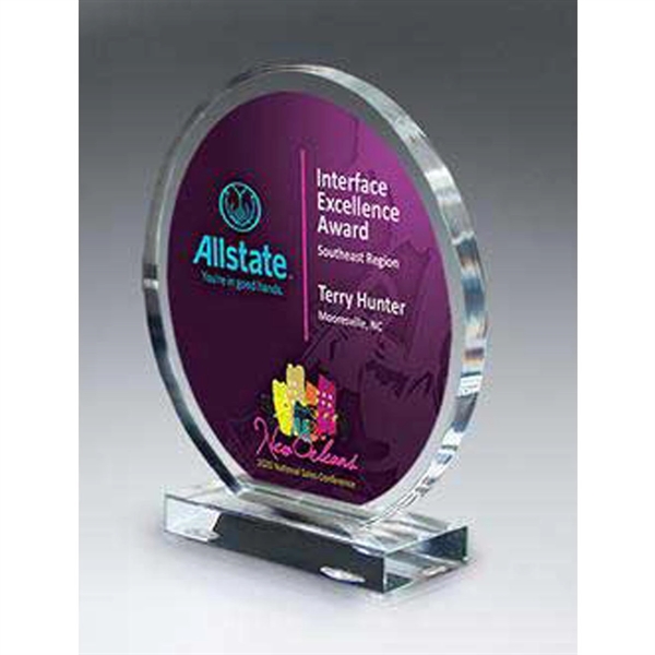 Clear Circle Acrylic Award on Base