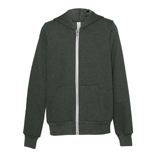 BELLA + CANVAS Youth Sponge Fleece Full-Zip Hoodie - BELLA + CANVAS Youth Sponge Fleece Full-Zip Hoodie - Image 5 of 15