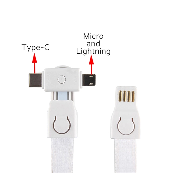 3-in-1 Handy Polyester Wrist Charging Cable - 3-in-1 Handy Polyester Wrist Charging Cable - Image 2 of 5