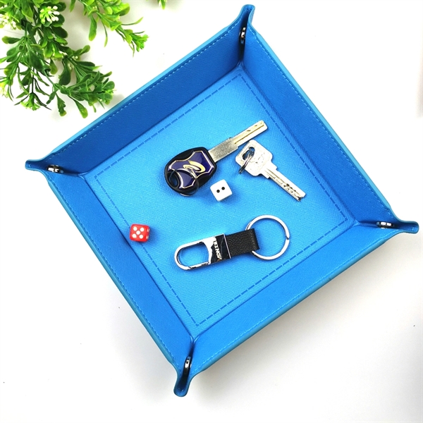 PU Leather Collapsible Desk Sundries Storage Tray - PU Leather Collapsible Desk Sundries Storage Tray - Image 1 of 2