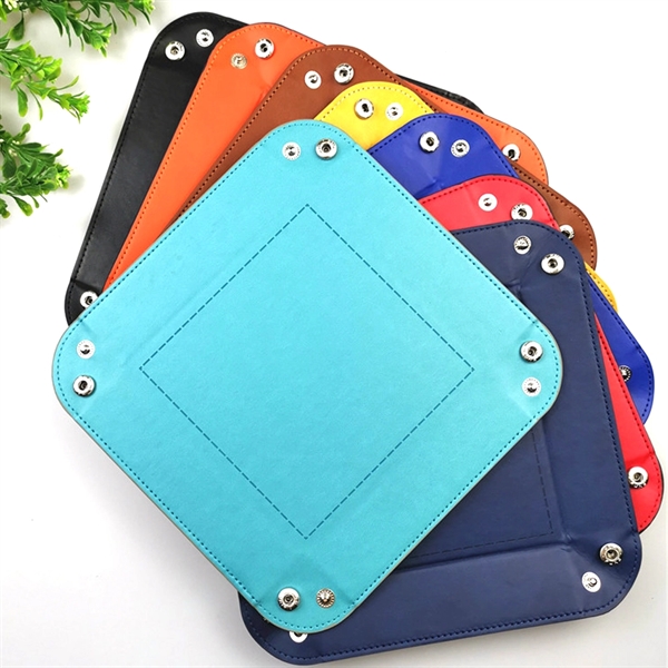 PU Leather Collapsible Desk Sundries Storage Tray - PU Leather Collapsible Desk Sundries Storage Tray - Image 2 of 2