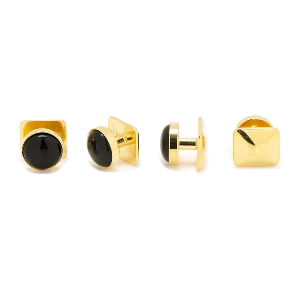 Custom Enamel Tuxedo Stud Set - Custom Enamel Tuxedo Stud Set - Image 1 of 8