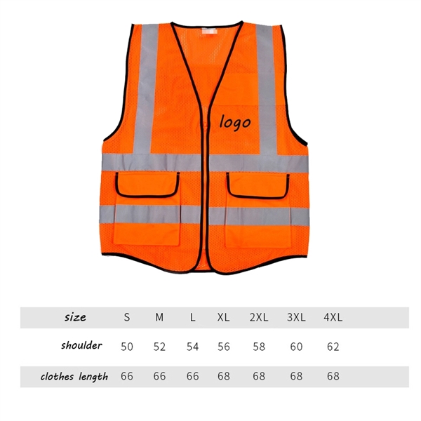 Reflective Vest With 2 Pockets - Reflective Vest With 2 Pockets - Image 0 of 1