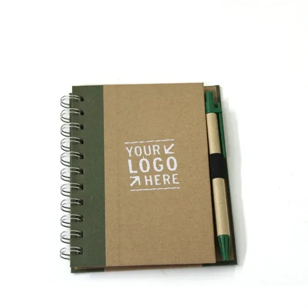 Eco Friendly Spiral Notebook with pen - Eco Friendly Spiral Notebook with pen - Image 3 of 4