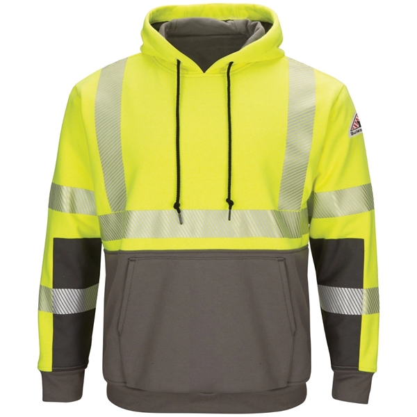 Bulwark® Men's Hi-Visibility Color Block Fleece Sweatshirt - Bulwark® Men's Hi-Visibility Color Block Fleece Sweatshirt - Image 0 of 2