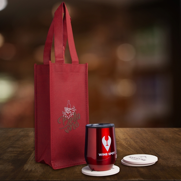 Hospitality Non-Woven Wine Bag (1 Color Imprint) - Hospitality Non-Woven Wine Bag (1 Color Imprint) - Image 2 of 9