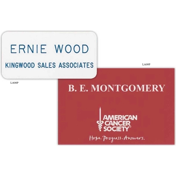 Los Angeles Plastic Name Badge (Custom Sizes) - Los Angeles Plastic Name Badge (Custom Sizes) - Image 2 of 2