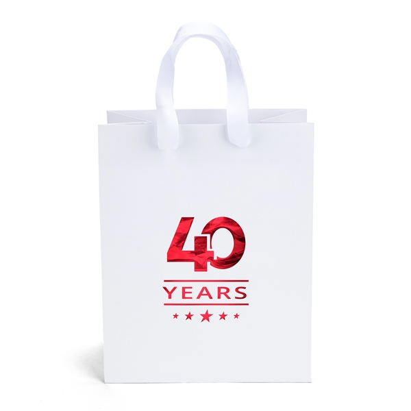 Elizabeth™- Ribbon-Handle Matte Eurotote - Foil Print - Elizabeth™- Ribbon-Handle Matte Eurotote - Foil Print - Image 7 of 7