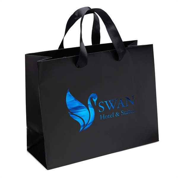 Victoria™- Ribbon-Handle Matte Eurotote - Foil Print - Victoria™- Ribbon-Handle Matte Eurotote - Foil Print - Image 0 of 7