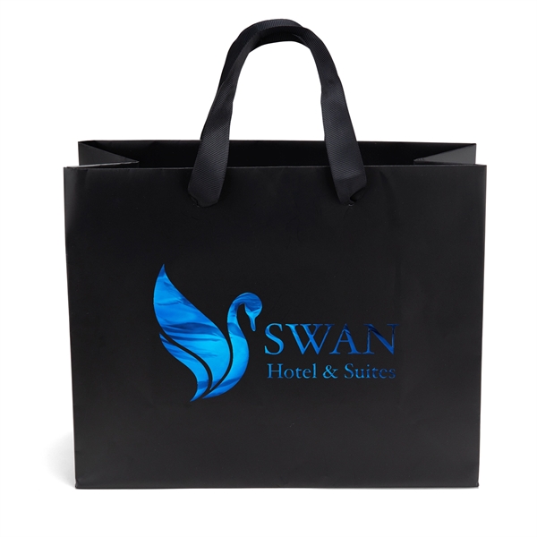 Victoria™- Ribbon-Handle Matte Eurotote - Foil Print - Victoria™- Ribbon-Handle Matte Eurotote - Foil Print - Image 3 of 7