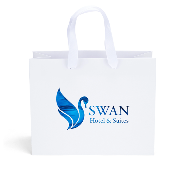 Victoria™- Ribbon-Handle Matte Eurotote - Foil Print - Victoria™- Ribbon-Handle Matte Eurotote - Foil Print - Image 6 of 7