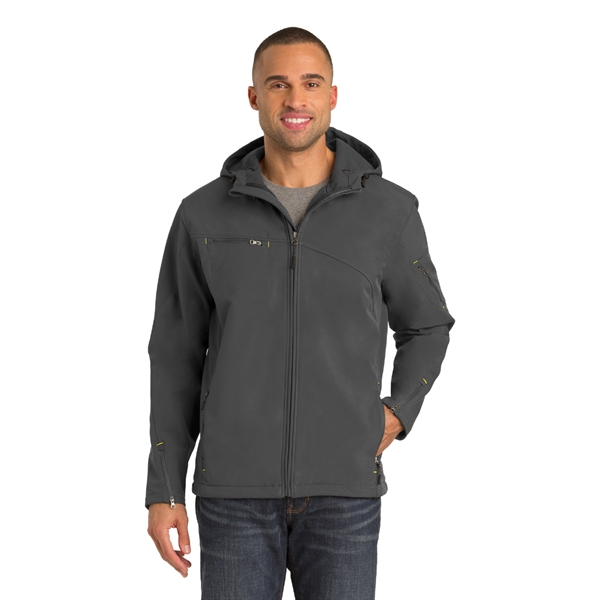 Port Authority® Textured Hooded Soft Shell Jacket - Port Authority® Textured Hooded Soft Shell Jacket - Image 3 of 3
