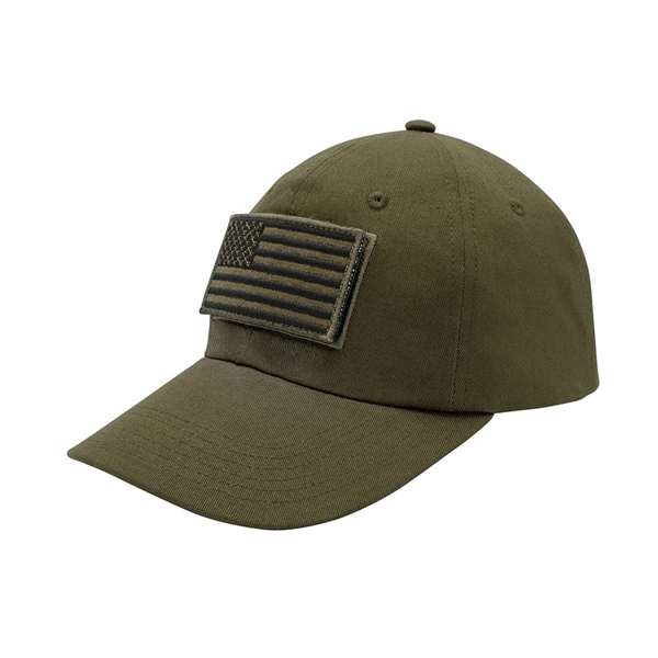 USA Flag Tactical Patch Cotton Twill Cap - USA Flag Tactical Patch Cotton Twill Cap - Image 6 of 7