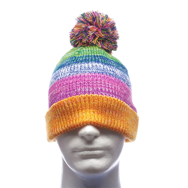 Bodga Multi-Color Knitted PomPom Beanies - Bodga Multi-Color Knitted PomPom Beanies - Image 3 of 4