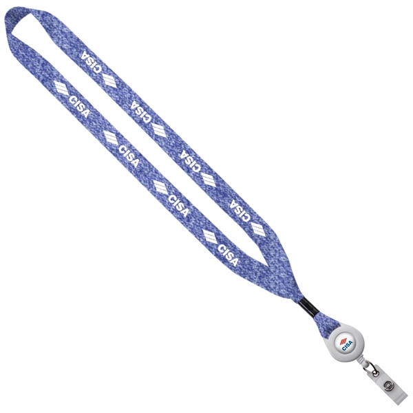 3/4" Marled Lanyard with Retractable Badge Reel