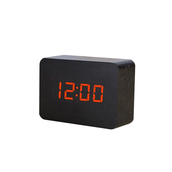 Led Wood Rectangle Clock - Led Wood Rectangle Clock - Image 4 of 5