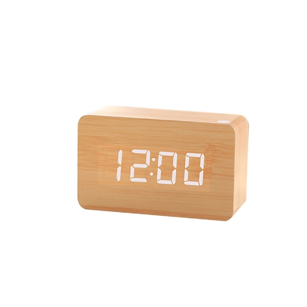 Led Wood Rectangle Clock - Led Wood Rectangle Clock - Image 1 of 5