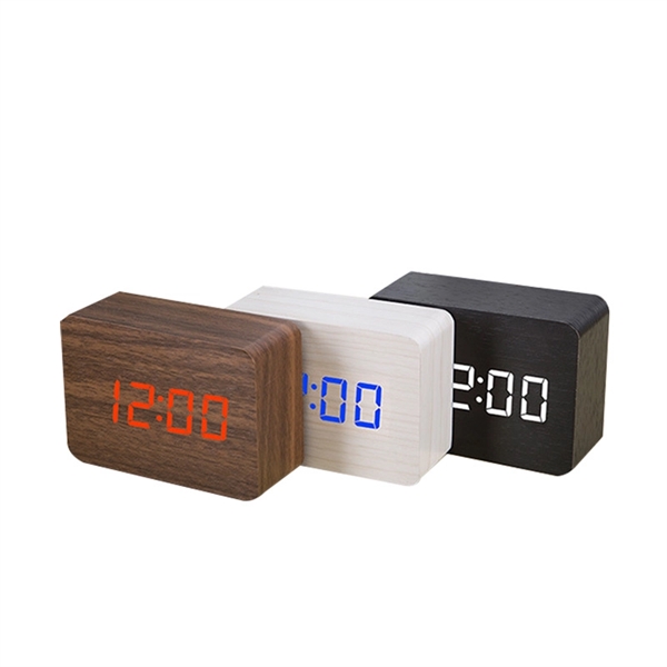 Led Wood Rectangle Clock - Led Wood Rectangle Clock - Image 2 of 5