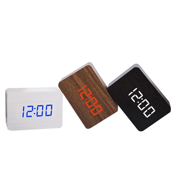 Led Wood Rectangle Clock - Led Wood Rectangle Clock - Image 3 of 5