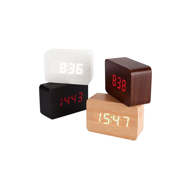 Led Wood Rectangle Clock - Led Wood Rectangle Clock - Image 5 of 5