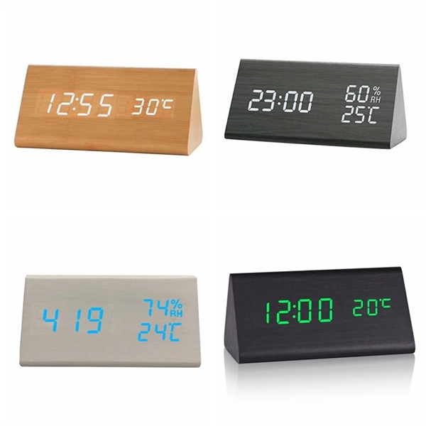Sound Control Triangle Wood Alarm Clock - Sound Control Triangle Wood Alarm Clock - Image 0 of 4
