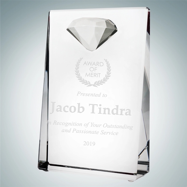 Vertical Rectangle Plaque with Diamond Accent