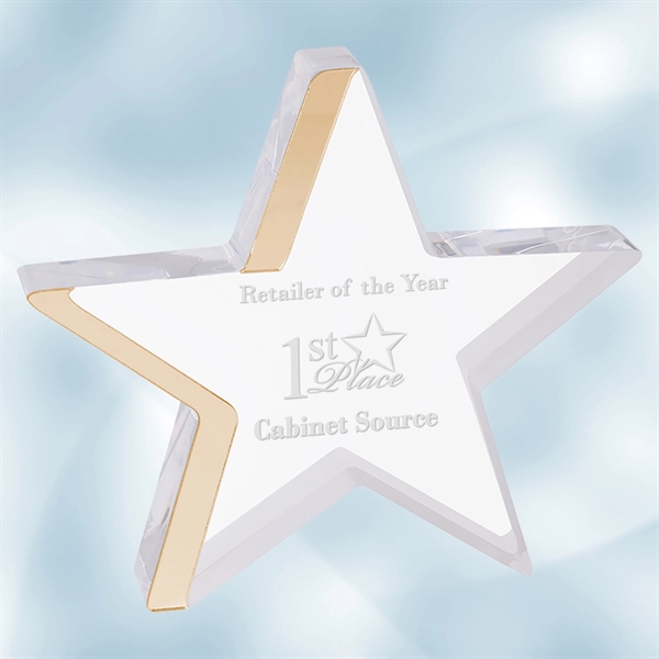 Acrylic Star with Blue Edge