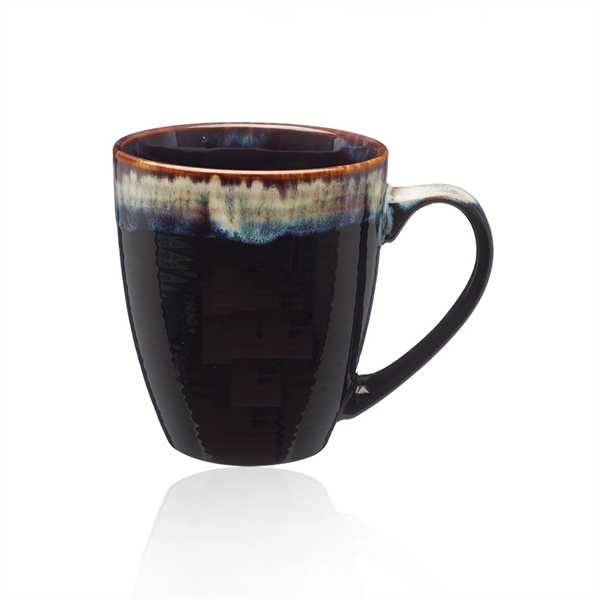 Glossy Ceramic Coffee Mug w/ Drip Glaze Rim - Glossy Ceramic Coffee Mug w/ Drip Glaze Rim - Image 1 of 6