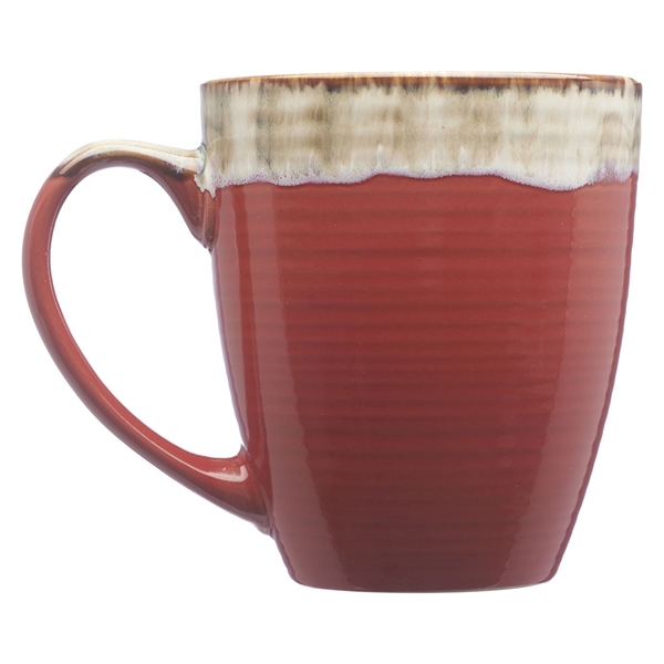Glossy Ceramic Coffee Mug w/ Drip Glaze Rim - Glossy Ceramic Coffee Mug w/ Drip Glaze Rim - Image 4 of 6