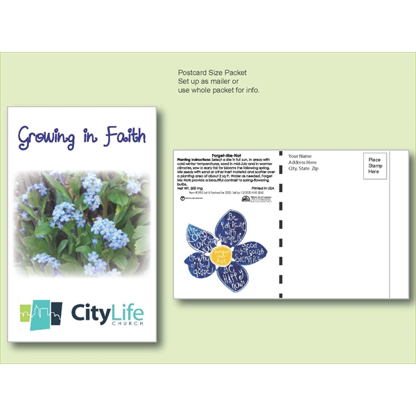 Forget-Me-Not Seed Packet - Postcard Mailer Size 4" x 6.5" - Forget-Me-Not Seed Packet - Postcard Mailer Size 4" x 6.5" - Image 0 of 0