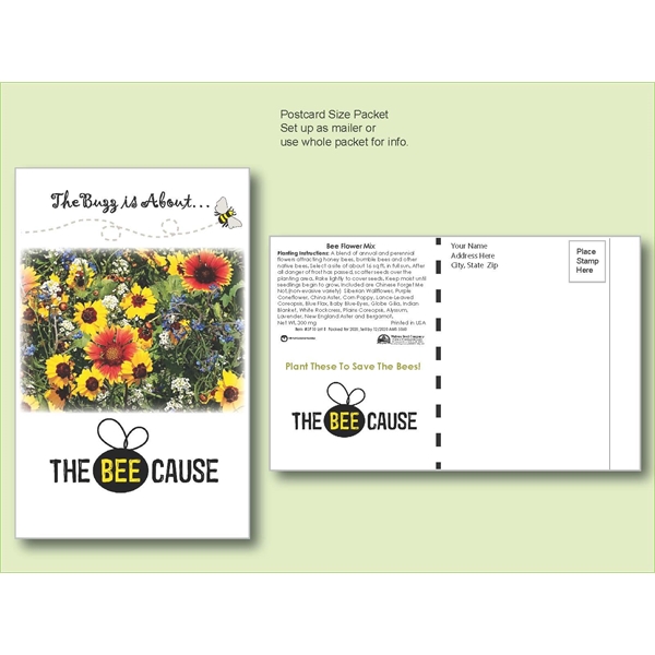 Bee Mixture Seed Packet - Postcard Mailer Size 4" x 6.5" - Bee Mixture Seed Packet - Postcard Mailer Size 4" x 6.5" - Image 0 of 0