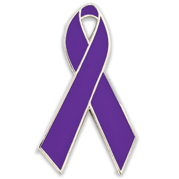 Purple Ribbon Pin Magnetic Back - Purple Ribbon Pin Magnetic Back - Image 0 of 1