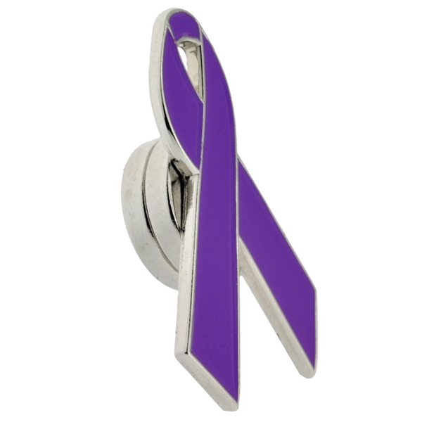 Purple Ribbon Pin Magnetic Back - Purple Ribbon Pin Magnetic Back - Image 1 of 1