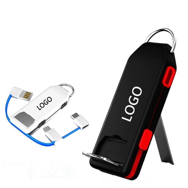 Custom Multi-function Phone Stand Holder 3 in 1 charge cable - Custom Multi-function Phone Stand Holder 3 in 1 charge cable - Image 0 of 7
