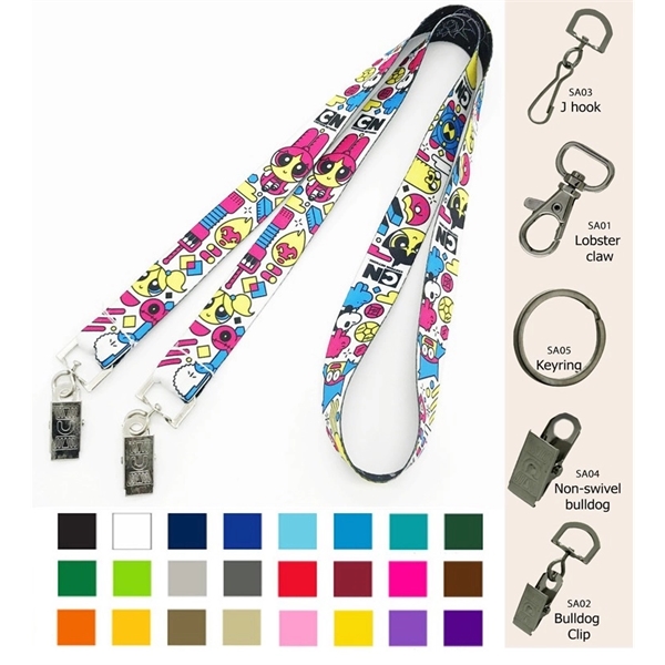 Polyester Open Ended Full Color Sublimated Lanyards - Polyester Open Ended Full Color Sublimated Lanyards - Image 0 of 5