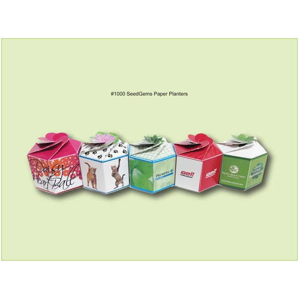 SeedGems Paper Planter w/custom graphics-Biodegradable kit - SeedGems Paper Planter w/custom graphics-Biodegradable kit - Image 0 of 3