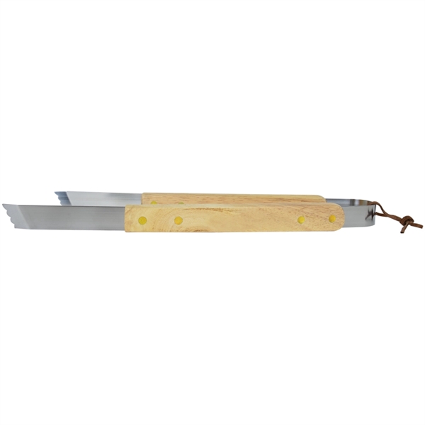 Deluxe Wood Handle BBQ Collection - Tongs - Deluxe Wood Handle BBQ Collection - Tongs - Image 2 of 4