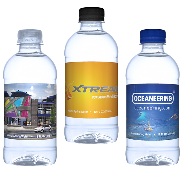 12 oz Custom Label Bottled Water - 100% Recycled Plastic - 12 oz Custom Label Bottled Water - 100% Recycled Plastic - Image 0 of 4