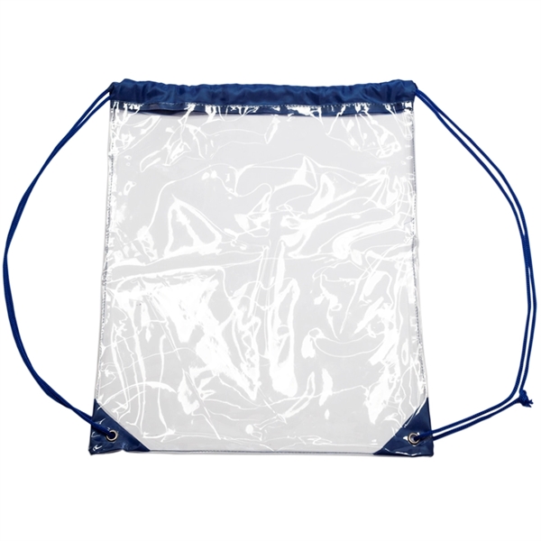 Clear PVC Drawstring Backpack w/ Matching Cinch Bag - Clear PVC Drawstring Backpack w/ Matching Cinch Bag - Image 4 of 8