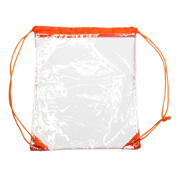 Clear PVC Drawstring Backpack w/ Matching Cinch Bag - Clear PVC Drawstring Backpack w/ Matching Cinch Bag - Image 1 of 8