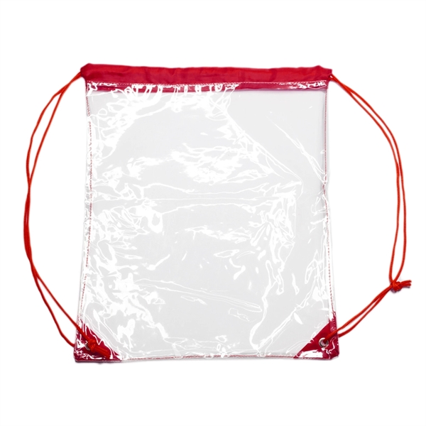 Clear PVC Drawstring Backpack w/ Matching Cinch Bag - Clear PVC Drawstring Backpack w/ Matching Cinch Bag - Image 2 of 8