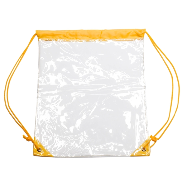 Clear PVC Drawstring Backpack w/ Matching Cinch Bag - Clear PVC Drawstring Backpack w/ Matching Cinch Bag - Image 3 of 8