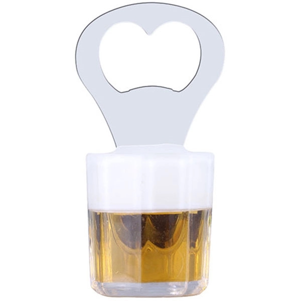 Cup Shaped Bottle Opener w/ Magnet - Cup Shaped Bottle Opener w/ Magnet - Image 1 of 1